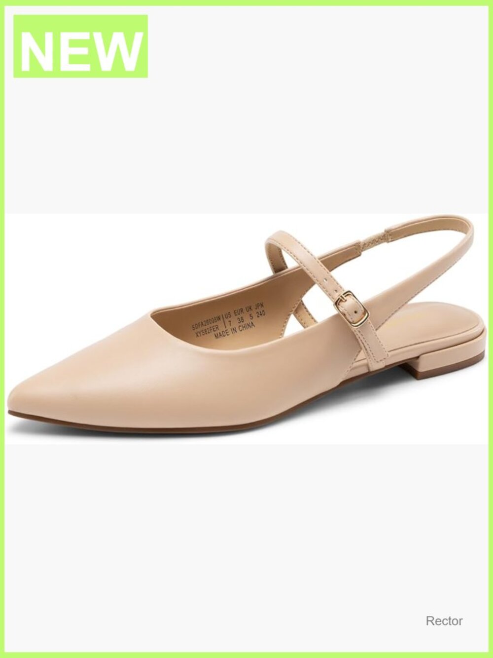 Slingback Dress Pointed Toe Flats Ballet Mary Jane Flat Shoes with Buckle Strap